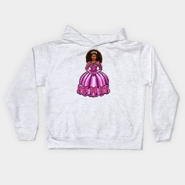 Princess -  Black Afro Princess in purple  8 ! beautiful  black girl with Afro hair, brown eyes and dark brown skin. Hair love ! Kids Hoodie by Artonmytee